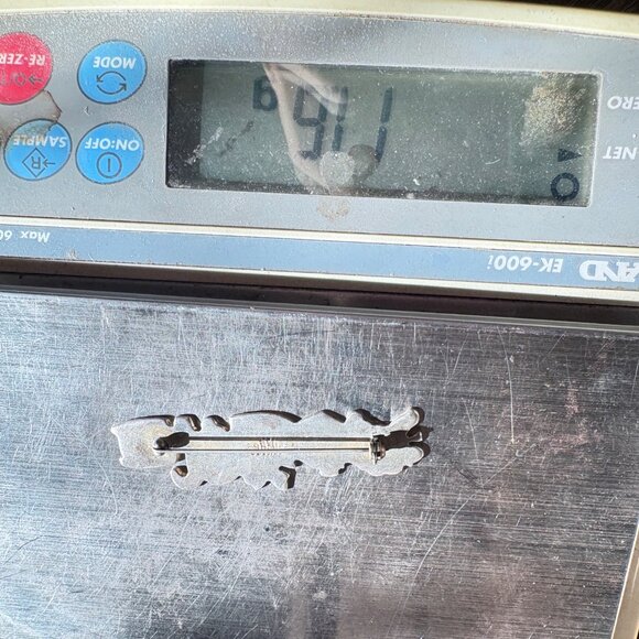 VTG Solid Sterling Silver 925 Christmas Holiday Themed Brooch Size 2.5" Length - Picture 9 of 9